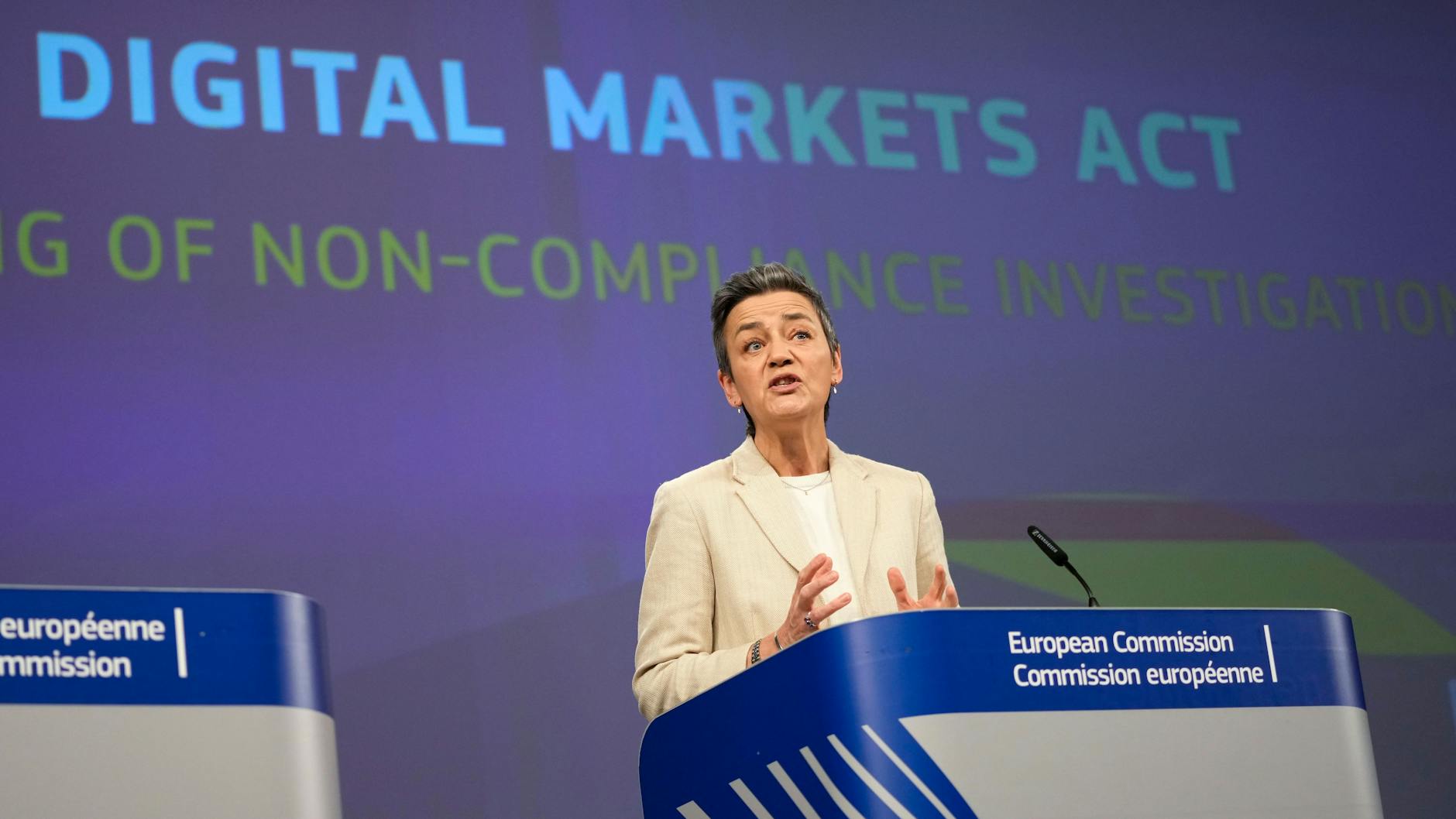 EU-Wettbewerbskommissarin Vestager setzte den Digital Markets Act durch.