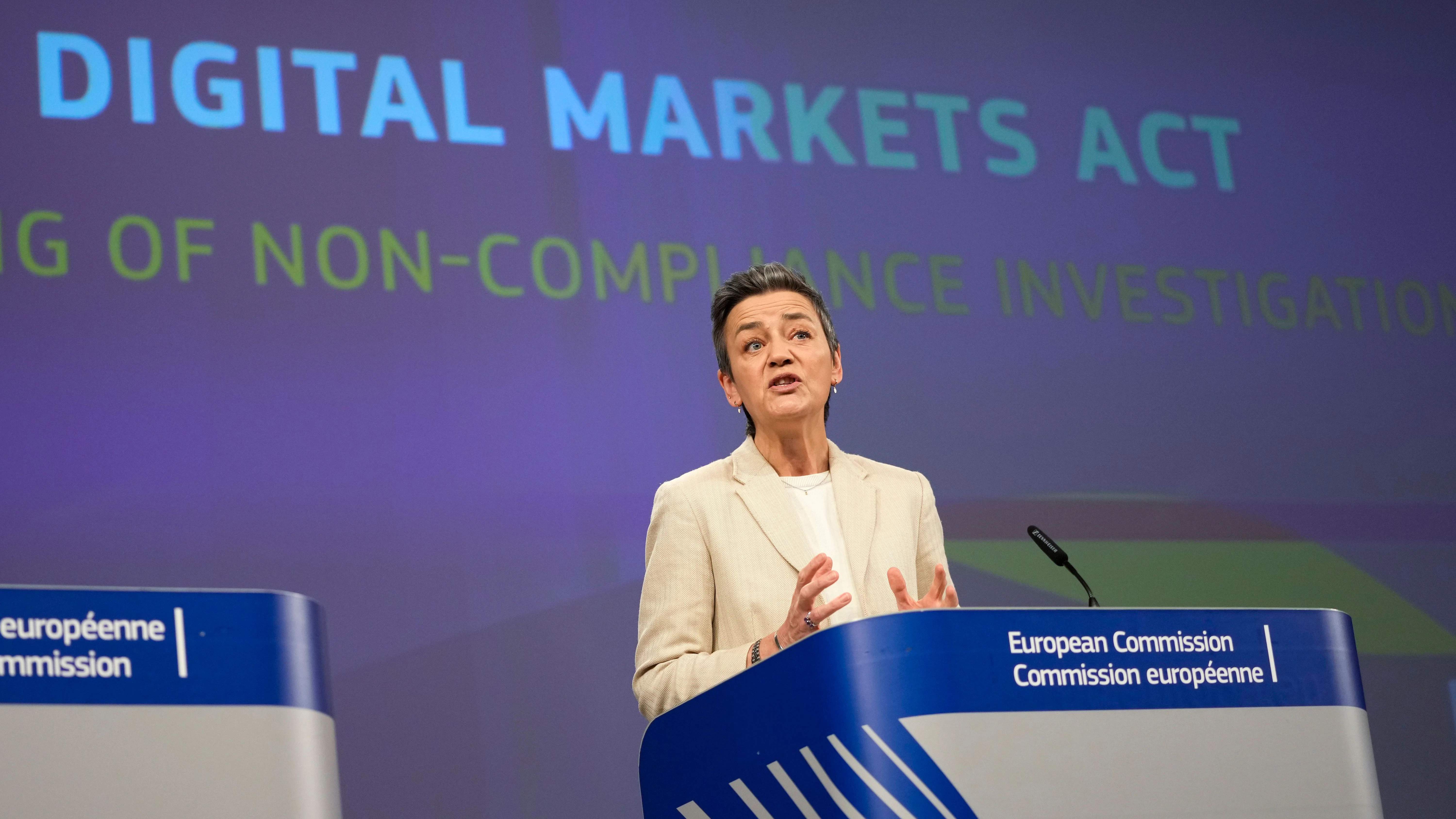 EU-Wettbewerbskommissarin Vestager setzte den Digital Markets Act durch.