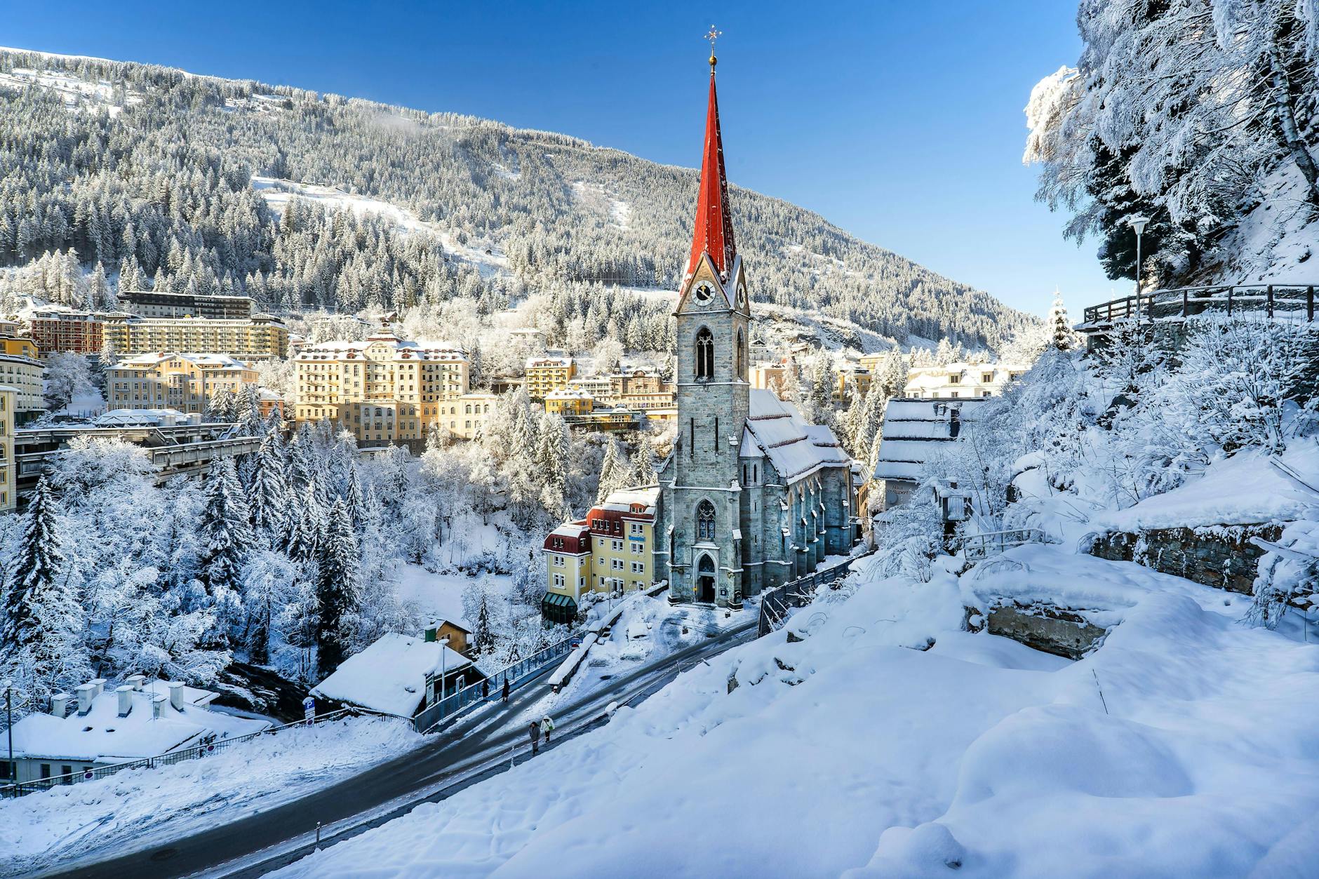 Wie ein Winterparadies sieht Bad Gastein aus.
