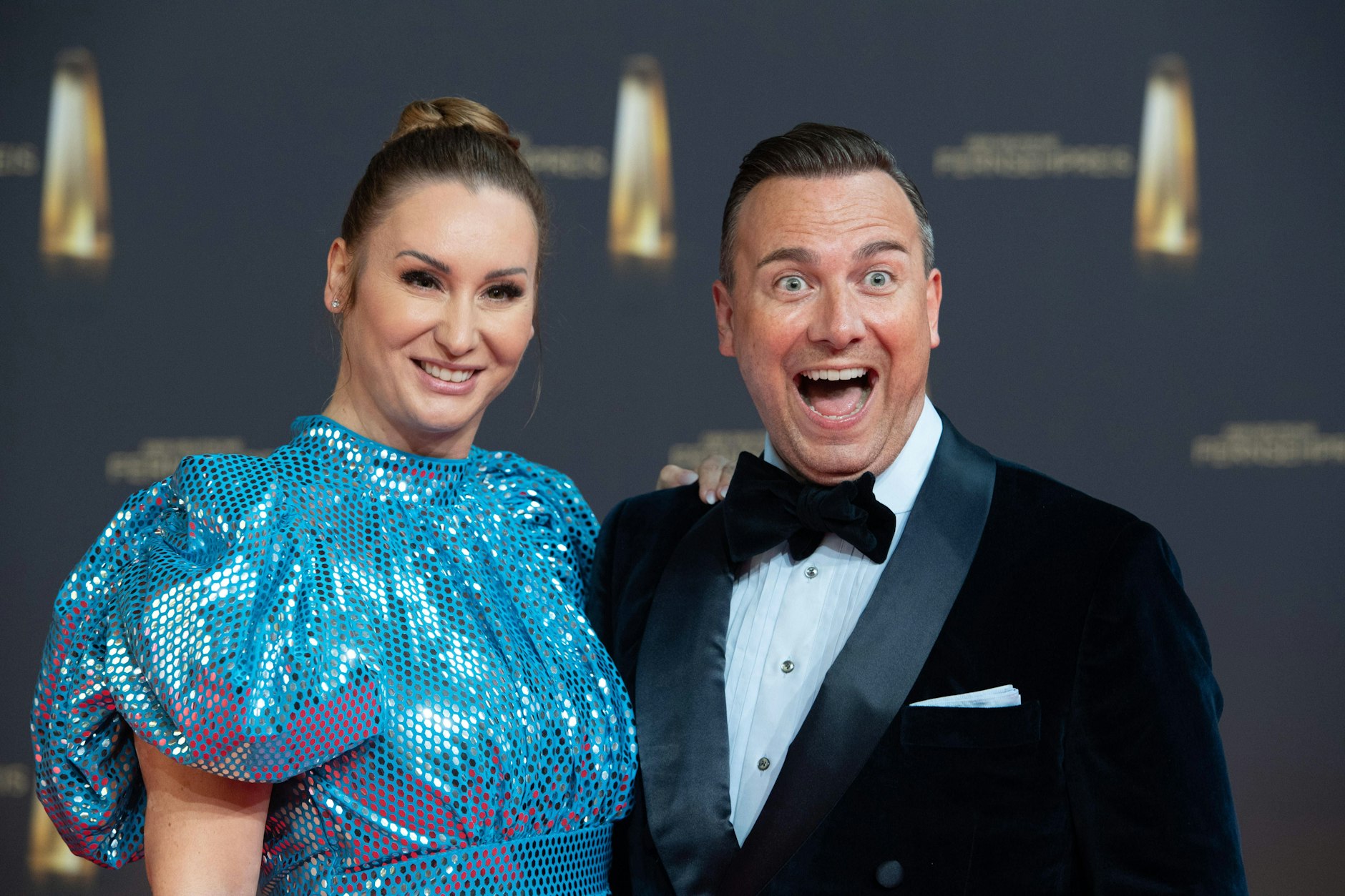 Tim Raue mit seiner Frau Katharina Wolschner beim Deutschen Fernsehpreis.