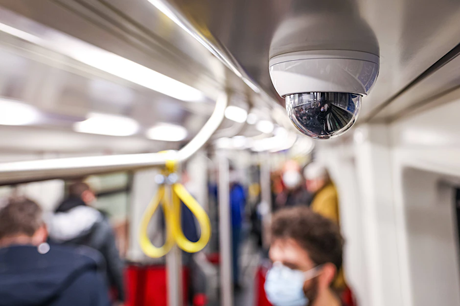 Überwachungskamera in Nahverkehrszug. Gesichtserkennungssoftware wird in Berlin nur selten eingesetzt. (Symbolbild)