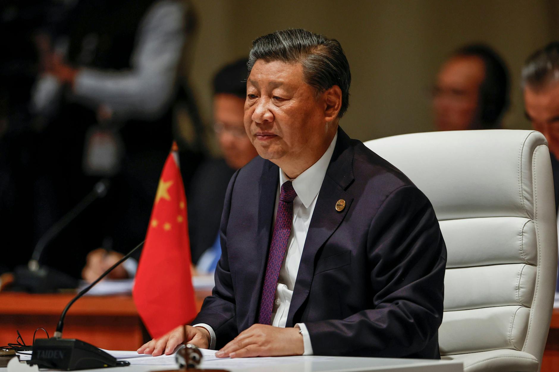 Der chinesische Präsident Xi Jinping während eines Treffens der Brics-Staaten in Johannesburg. Milei zog den Beitrittswunsch Argentiniens zurück.