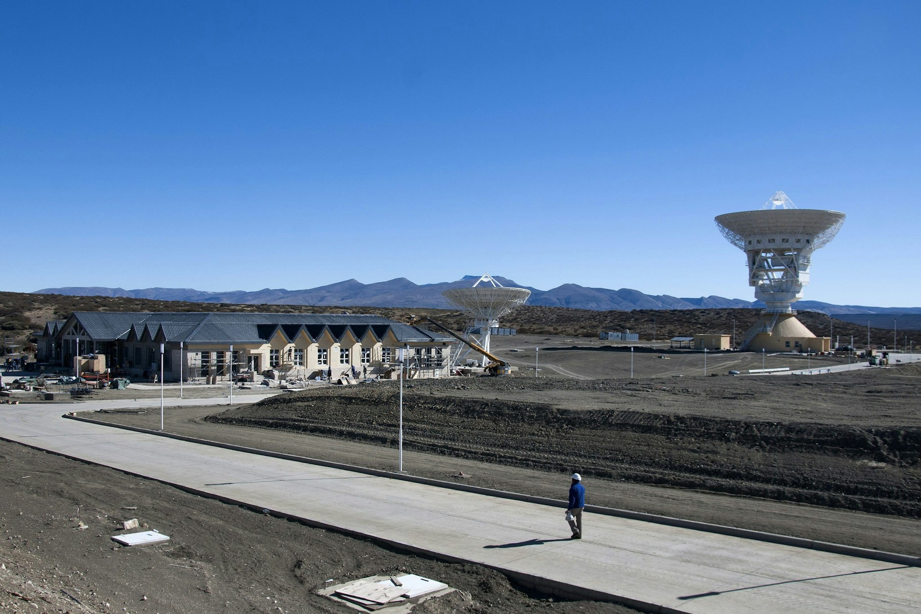 Die chinesische Weltraumstation in Neuquén während ihres Baus 2016