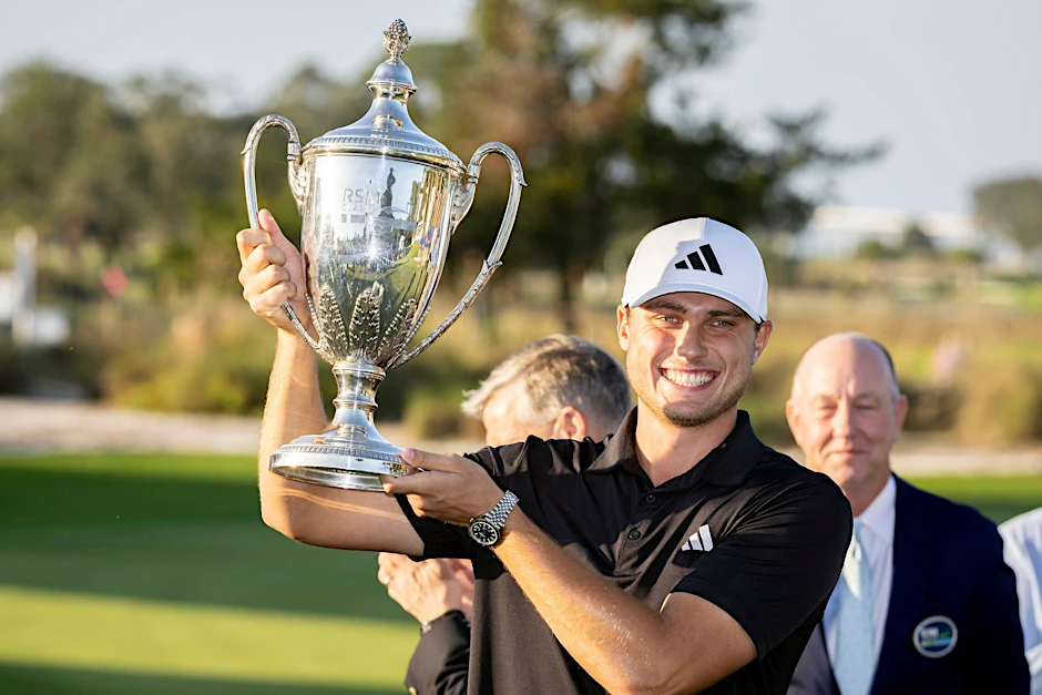 Ludvig Aberg hat sein erstes Turnier auf der PGA-Tour gewonnen.  