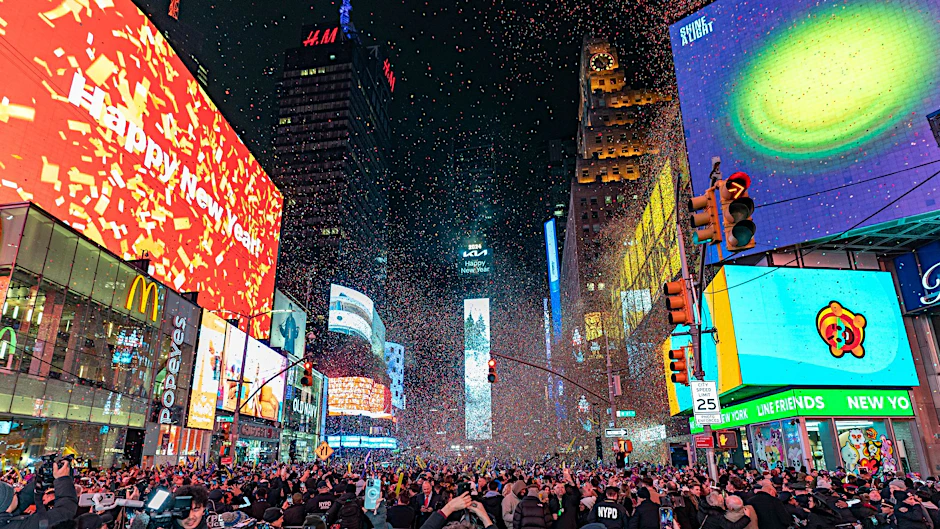 ARCHIV - Silvesterfeier am Times Square in New York.  