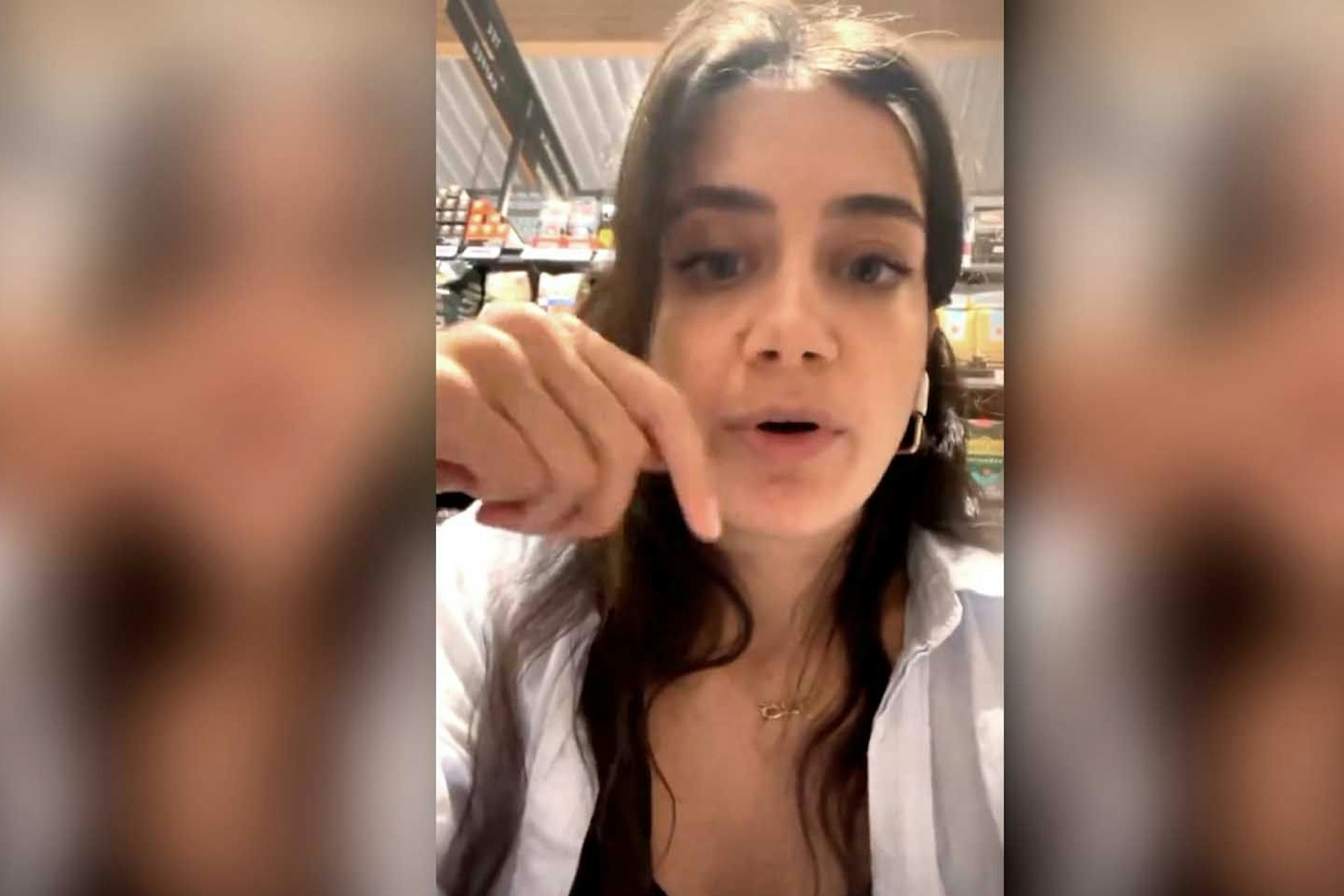 Influencerin Helen Fares bewirbt eine App, die anhand der Artikelnummer überprüft, ob Produkte im Supermarkt mit Israel in Verbindung stehen.