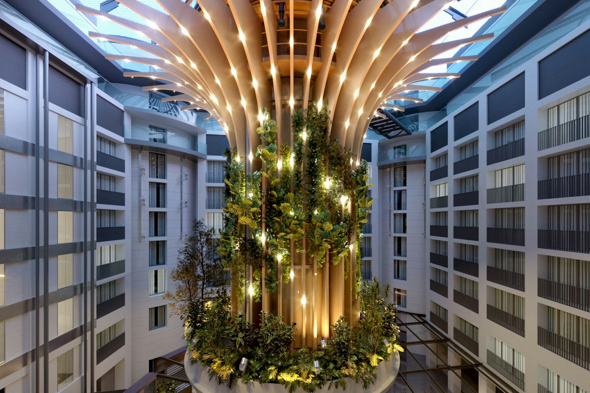 So soll der künftige Hochkant-Garten in der Hotellobby mal aussehen.