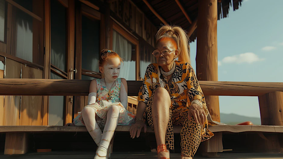 HANDOUT - Eine Szene aus dem Video "Oma, was war nochmal dieses Deutschland?" mit einer Oma und ihrer Enkelin.  hivbild