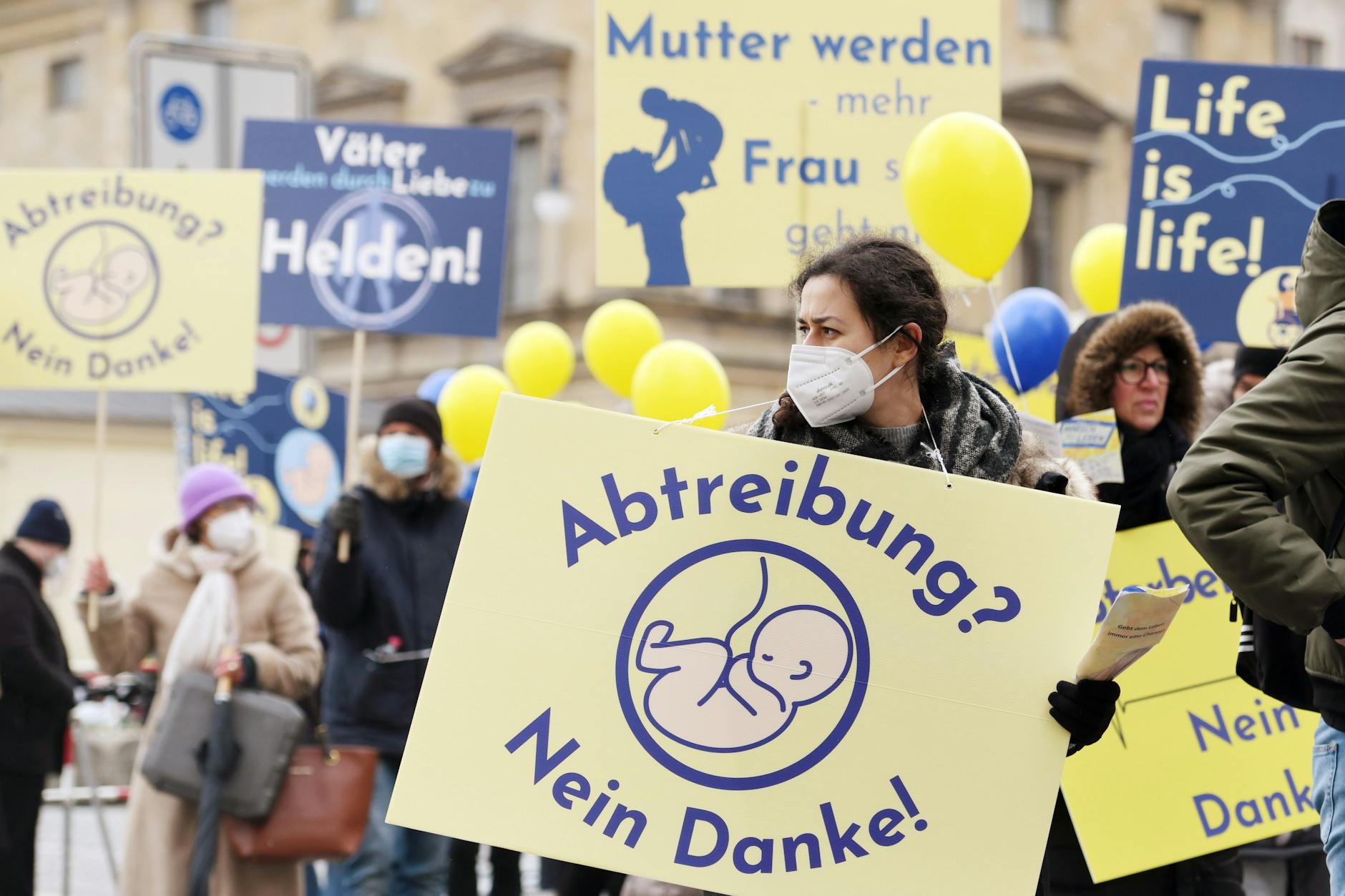Abtreibungsgegner beim „Marsch für das Leben“ im Jahr 2021 in München 