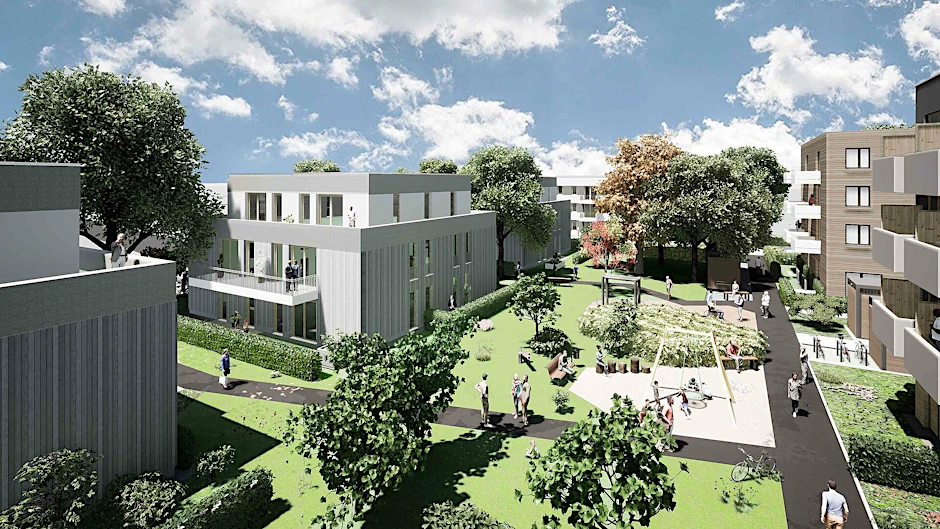 Mit Kita, Quartiersplatz und Sozialwohnungen: So soll das „Quartier der Vielfalt“ in Treptow-Köpenick aussehen.