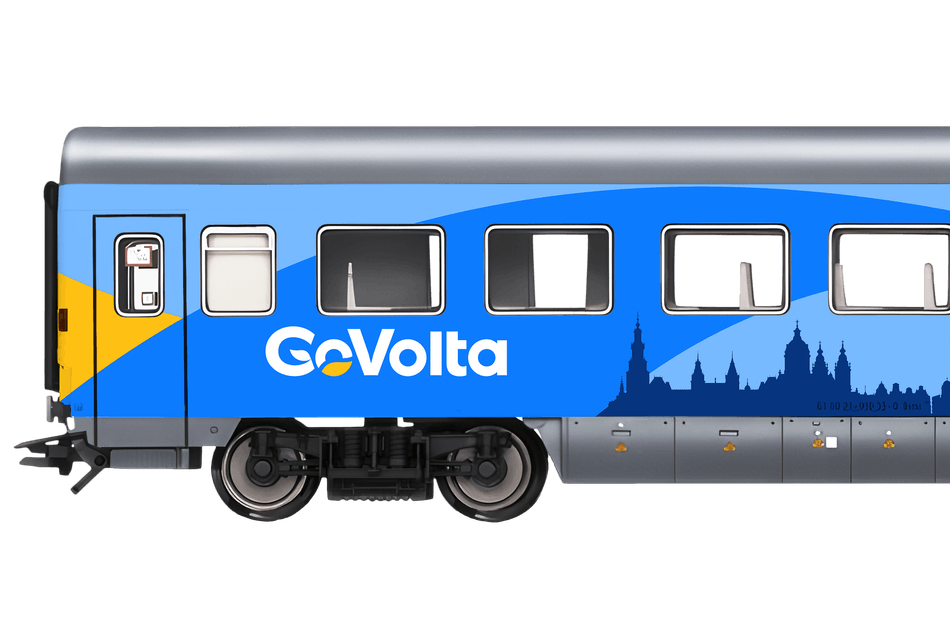 Privateer Fernzug ​​​​nach Berlin: Dus sett sich der niederländische Zugbetreiber Ga Volta das Design der Wagen vor.