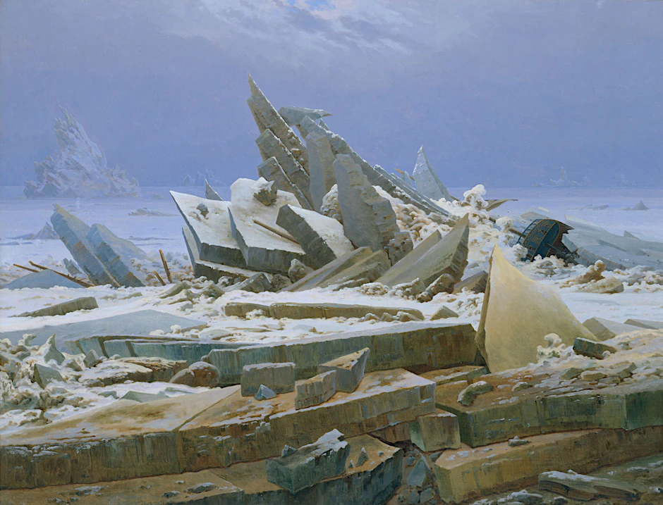 Haut einen immer noch mächtig um: Caspar David Friedrichs Spätwerk „Das Eismeer“, 1823/24