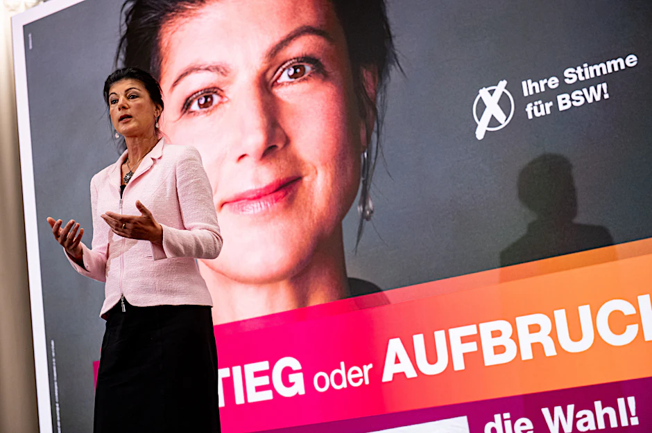 Eine erste Sonntagsfrage beweist: Sahra Wagenknecht zieht in Berlin, obwohl ihre Partei bisher kaum vertreten ist.&nbsp;