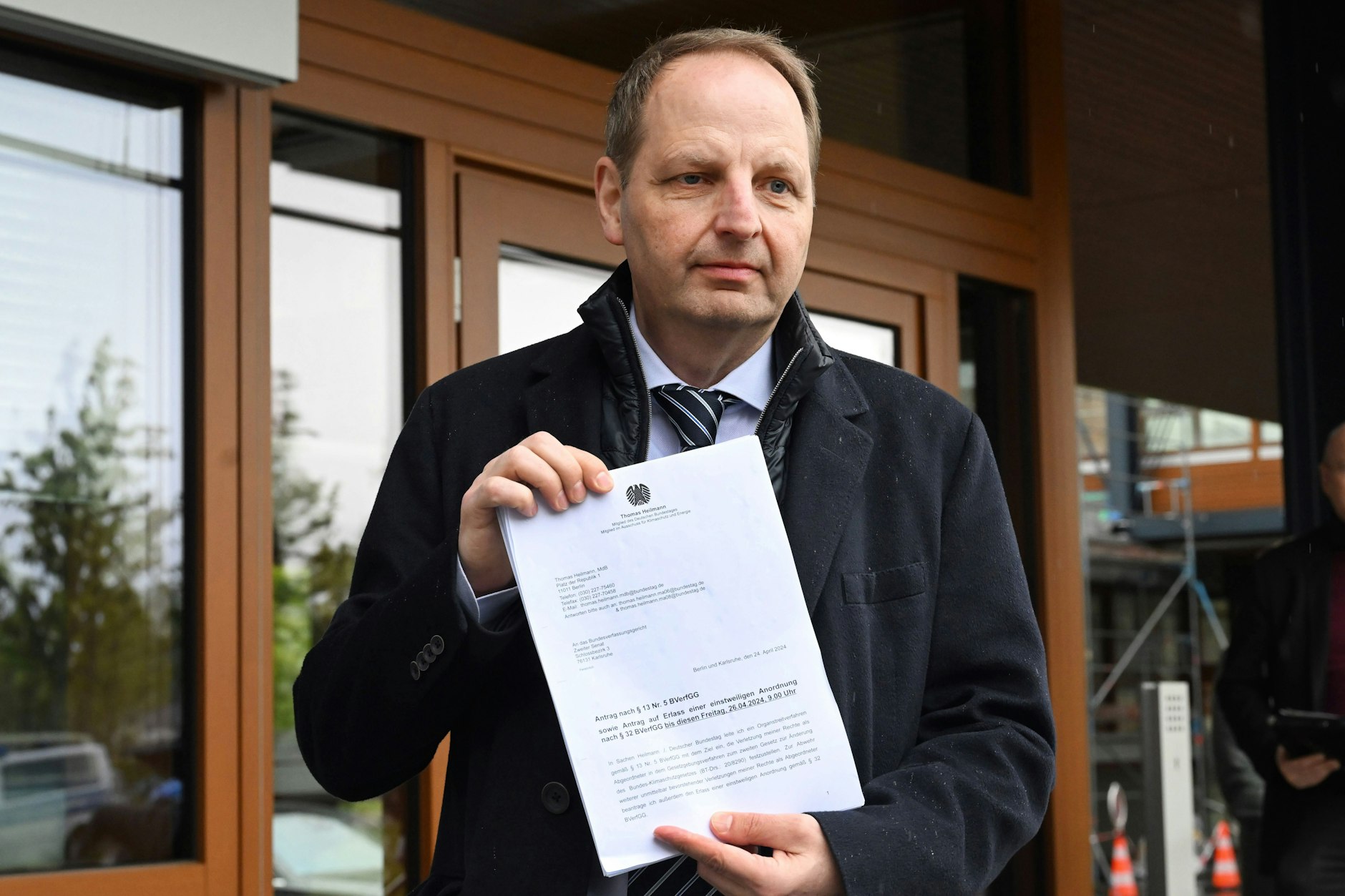 Gescheitert: Der CDU-Bundestagsabgeordnete Thomas Heilmann vor dem Bundesverfassungsgericht mit einer einstweiligen Anordnung gegen die Ampel-Reform des Klimaschutzgesetzes.