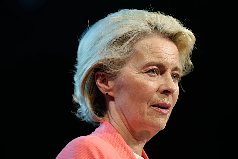 EU-Kommissionspräsidentin Ursula von der Leyen bei einer Rede im Europawahlkampf