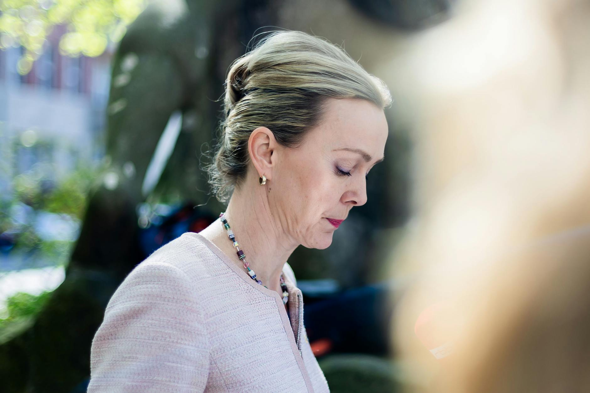 Manja Schreiner (CDU), Berliner Senatorin für Mobilität, Verkehr, Klimaschutz und Umwelt, gibt ein Pressestatement zu ihrem Rücktritt als Berliner Senatorin für Mobilität, Verkehr, Klimaschutz und Umwelt.