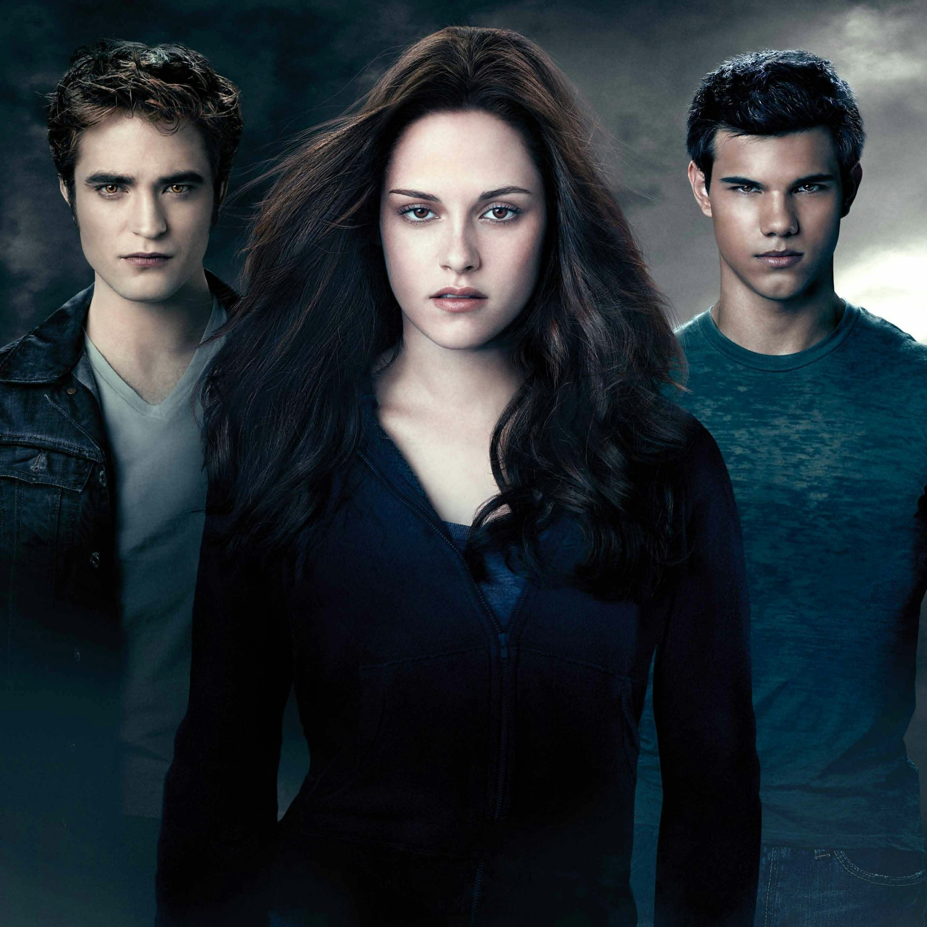 Das Liebes-Dreieck in der Twilight-Saga: Kristen&nbsp;Stewart als Bella Swan, Robert Pattinson als Vampir Edward Cullen und Taylor Lautner als Jacob