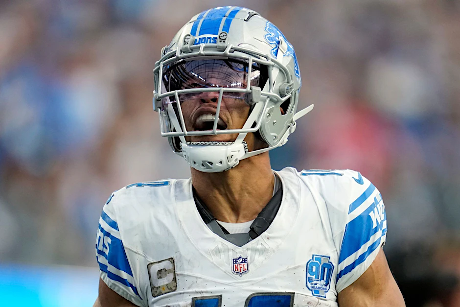 ARCHIV - Amon-Ra St. Brown spielt auch in den kommenden Jahren für die Detroit Lions.  