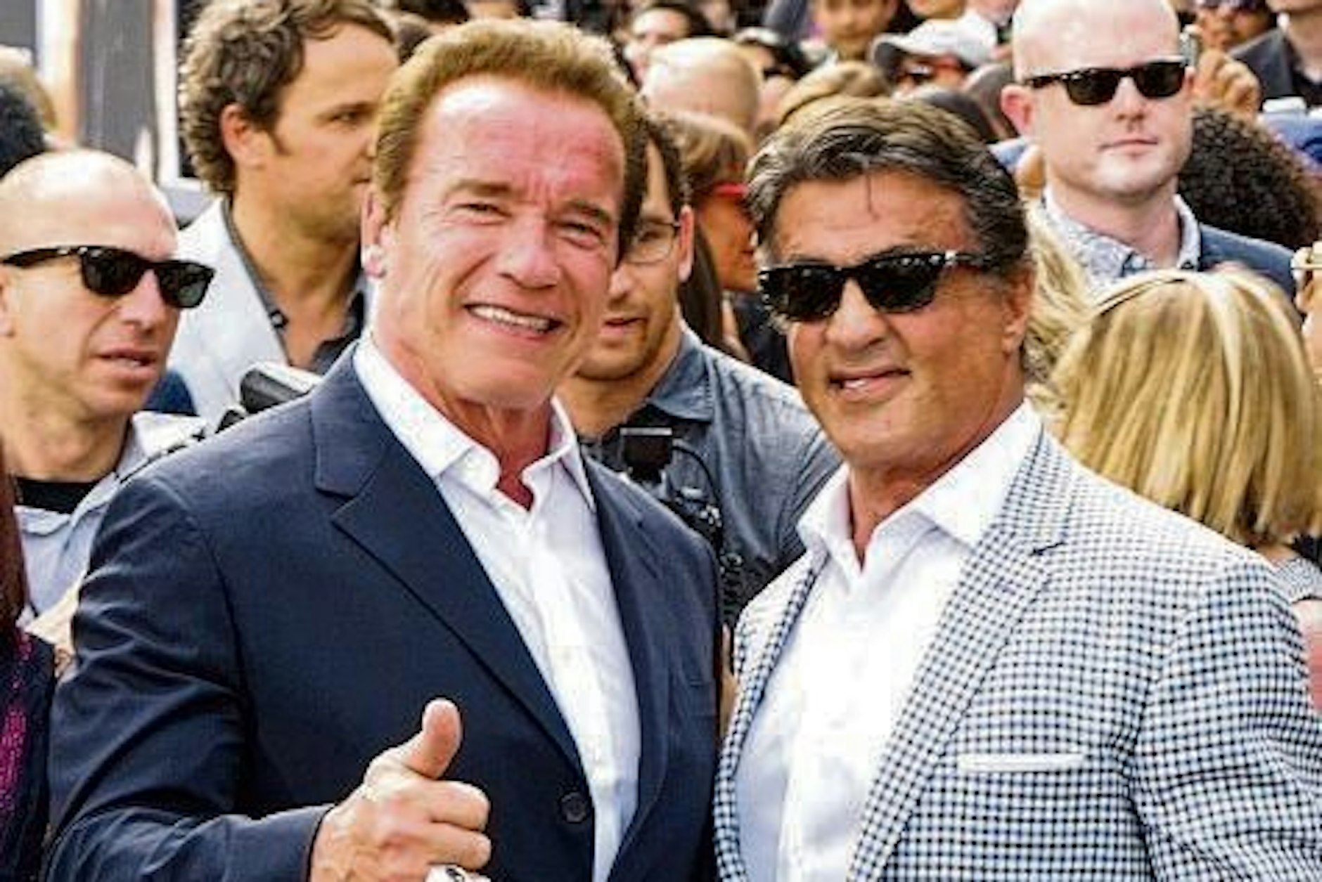 Arnold Schwarzenegger und Sylvester Stallone: Früher Feinde, heute Freunde.