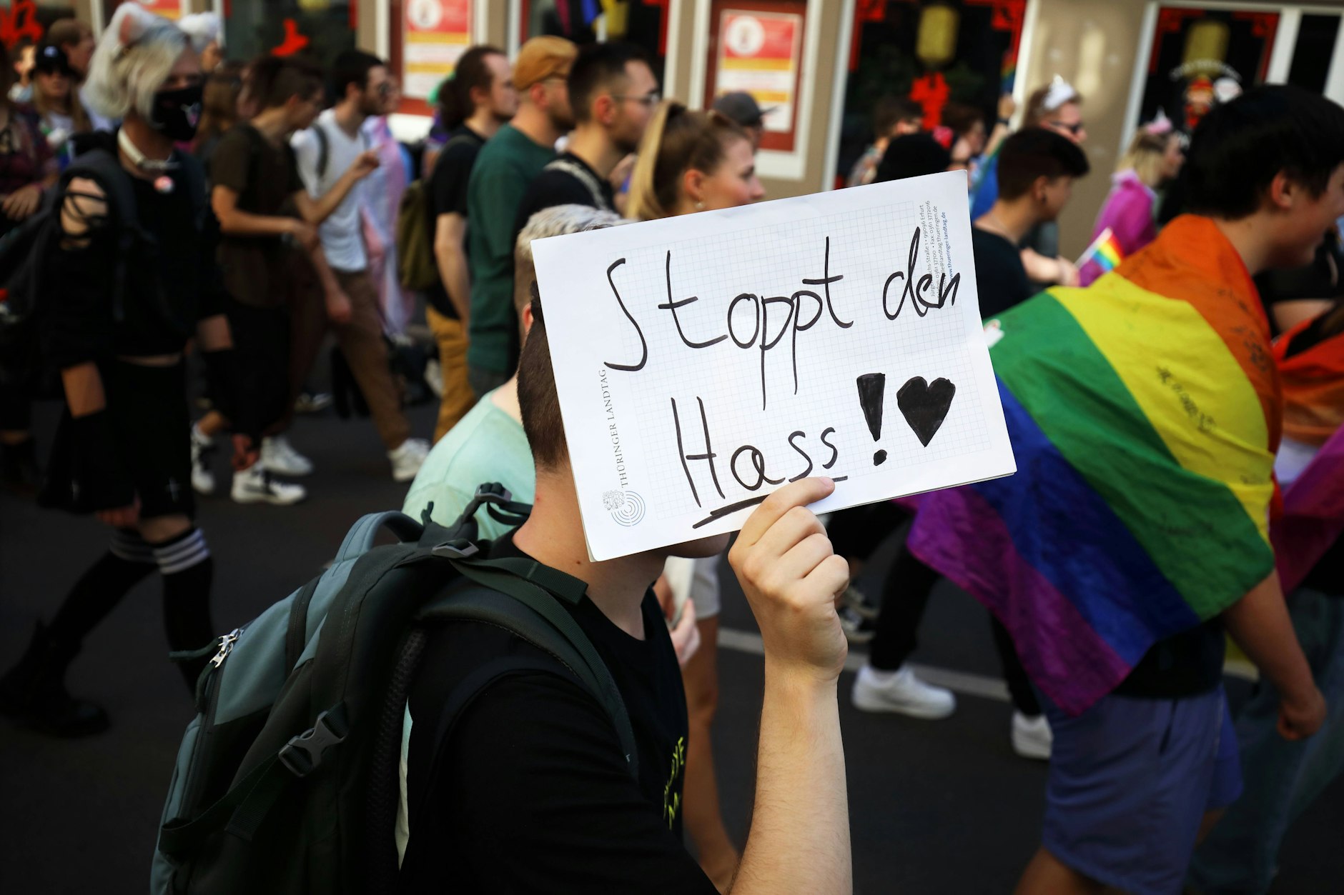 Protest gegen den Hass auf Schwule, Lesben und Transsexuelle.