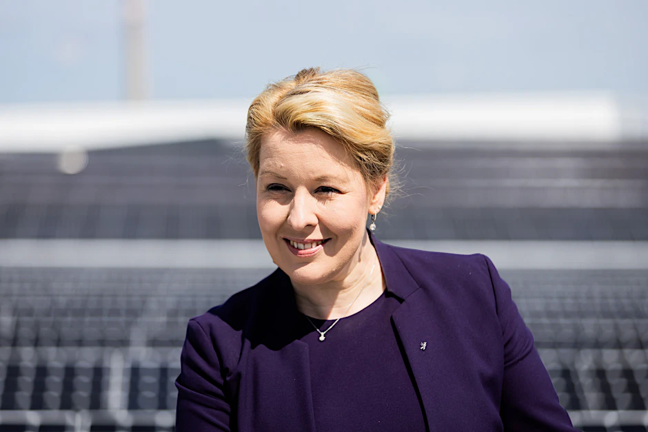 Franziska Giffey (SPD) stellte am Tag nach dem Angriff ihre Solarkampagne vor.&nbsp;