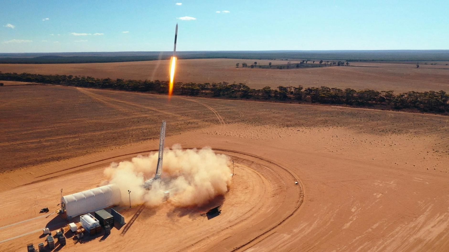 HANDOUT - Die Rakete startete in Koonibba, Australien. Sie wird mit Paraffin und flüssigem Sauerstoff angetrieben.