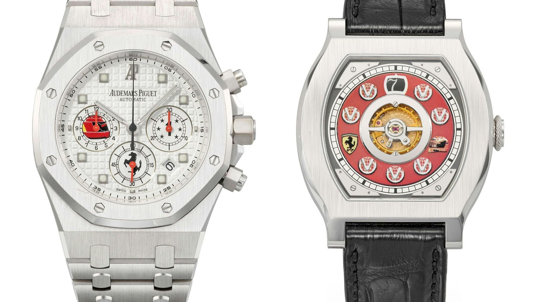 Michael Schumachers Uhren: ein Audemars Piguet Royal Oak Chronograph (l.) und das Modell Journe Vagabondage 1