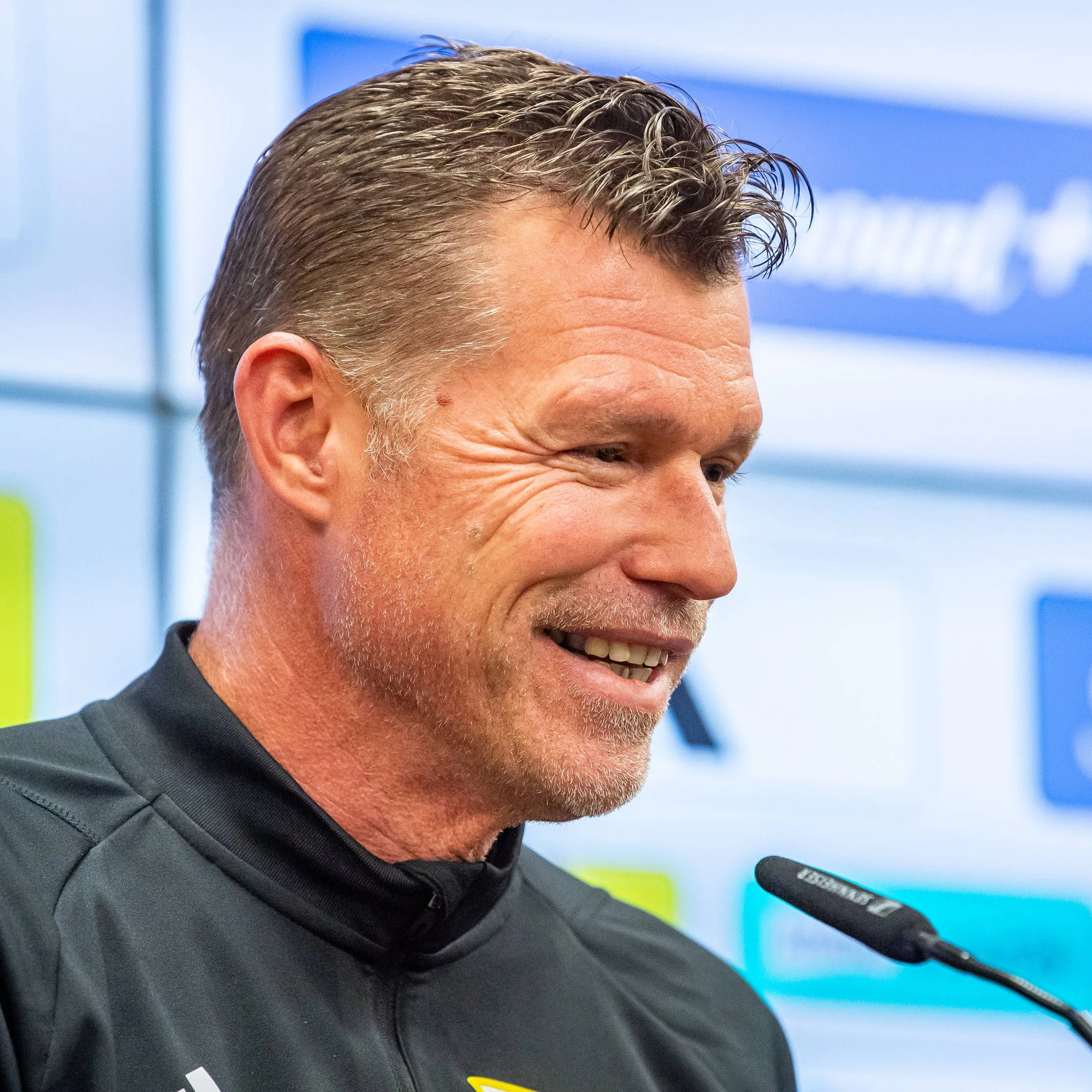 Marco Grote präsentierte gut gelaunt bei der Pressekonferenz.