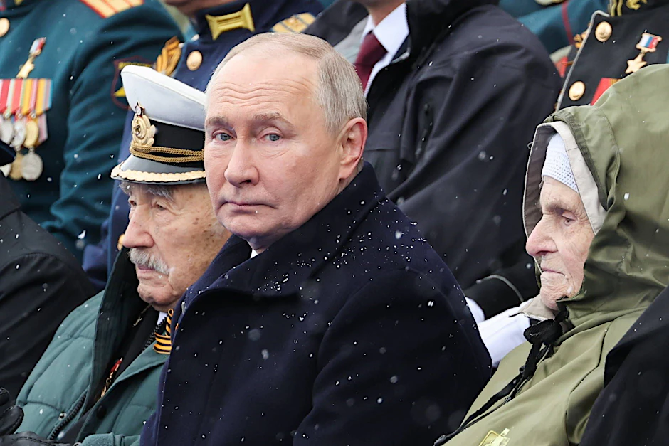 Der russische Präsident Wladimir Putin während der Militärparade zum Tag des Sieges in Moskau