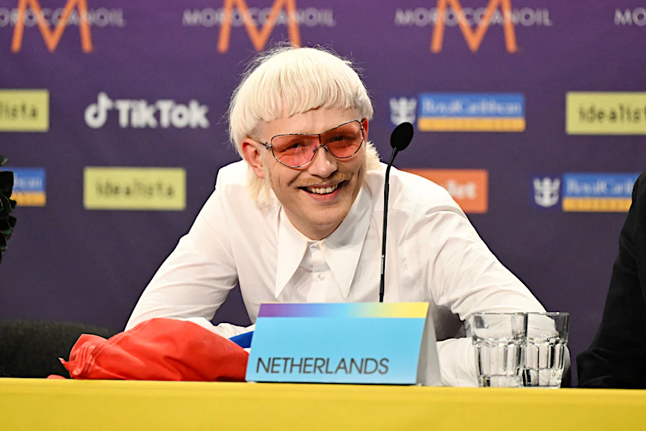 Joost Klein, der niederländische Kandidat für den Eurovision Song Contest, hat hier noch gute Laune.&nbsp;&nbsp;