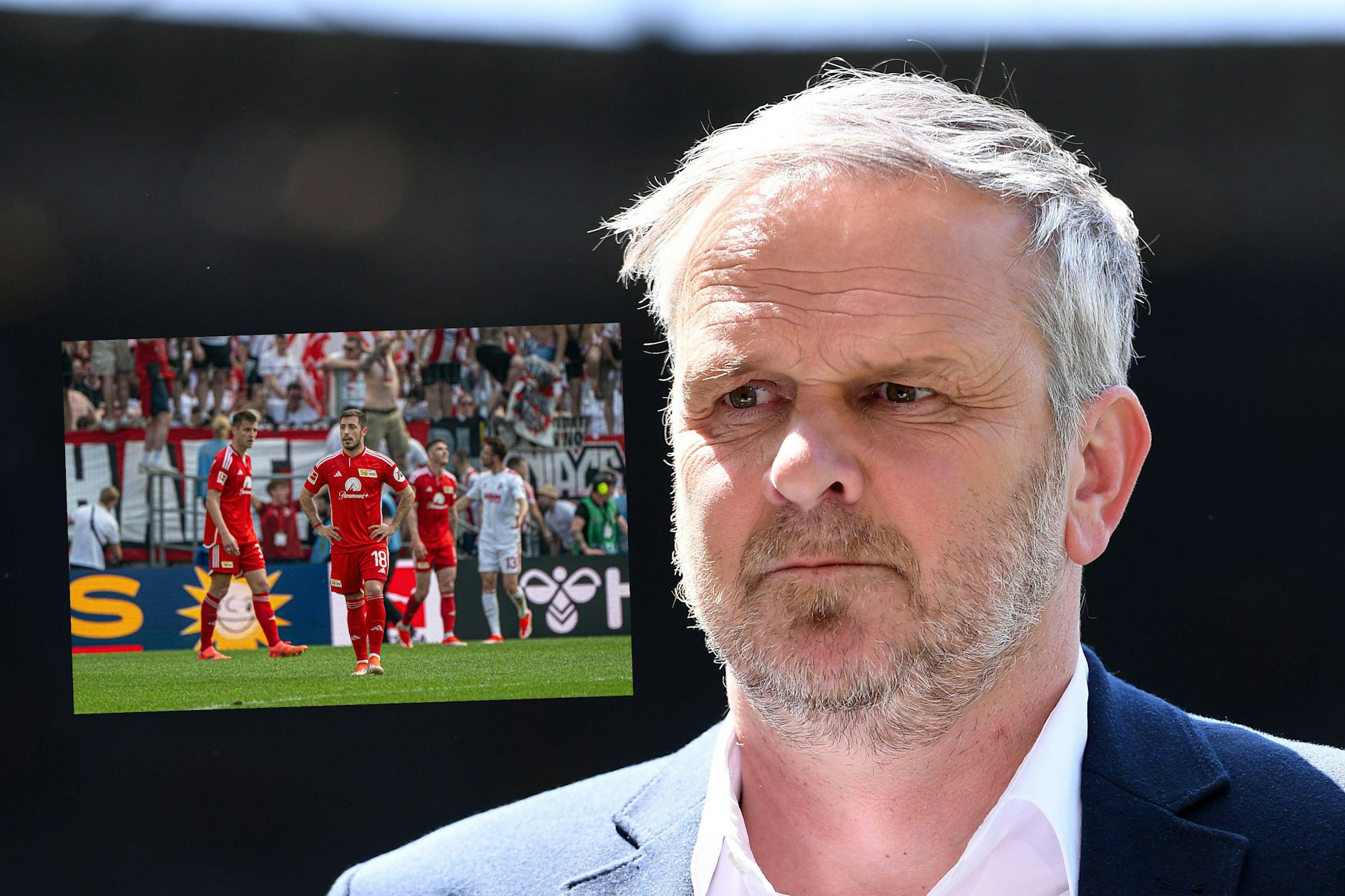 Traut seinen Augen nicht: Dietmar Hamann (50) kritisiert den 1. FC Union für die Schlussphase beim Keller-Krimi in Köln.&nbsp;