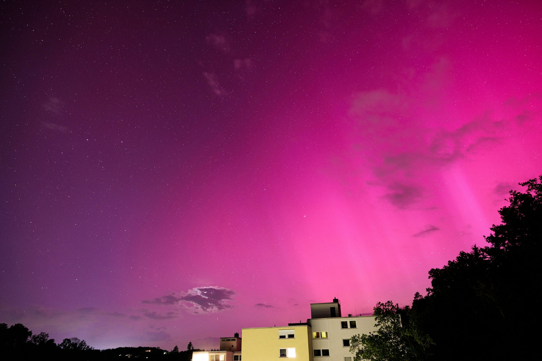 Polarlichter über Niederbayern.