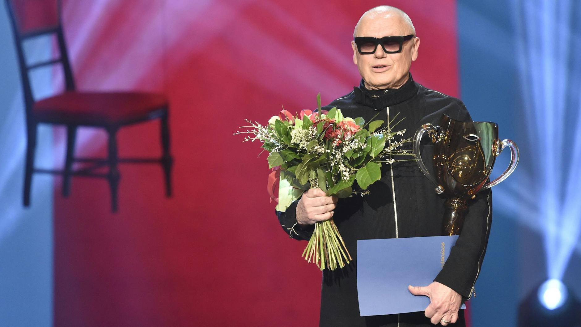 Jiri Korn 2018 bei der Auszeichnung mit dem Thalia-Preis des tschechischen Schauspielerverbands.