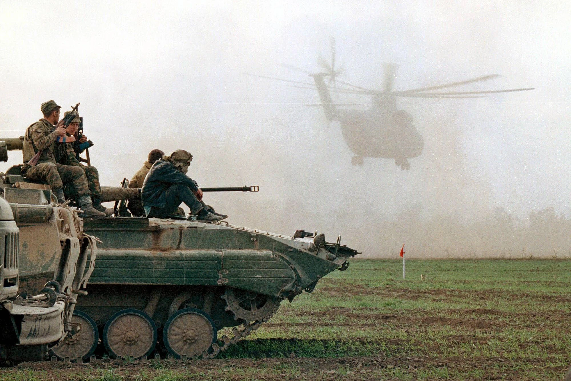 Russische Truppen während des Tschetschenienkrieges 1999.