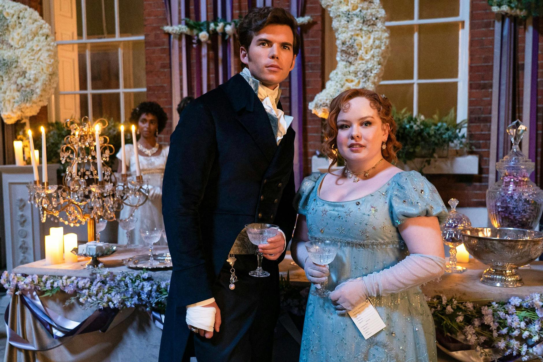 Colin Bridgerton und Penelope Featherington in der dritten Staffel „Bridgerton“.