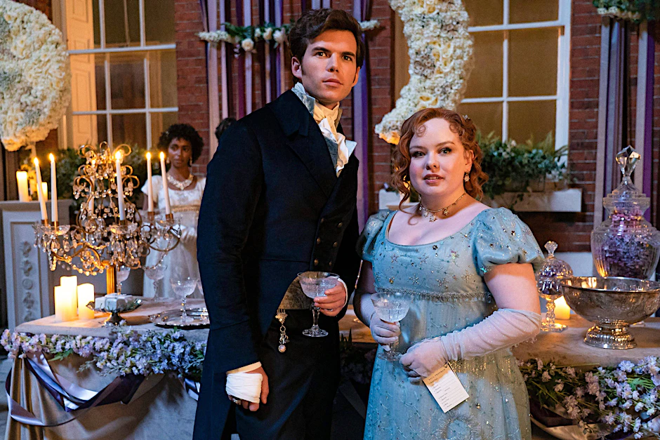 Colin Bridgerton und Penelope Featherington in der dritten Staffel „Bridgerton“.