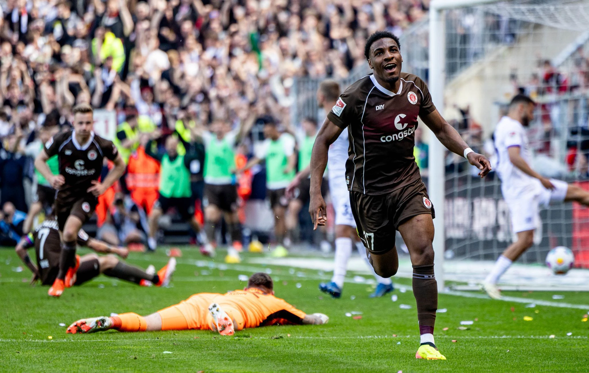 Oladapo Afolayan erzielte zwei Treffer für den FC St. Pauli.  