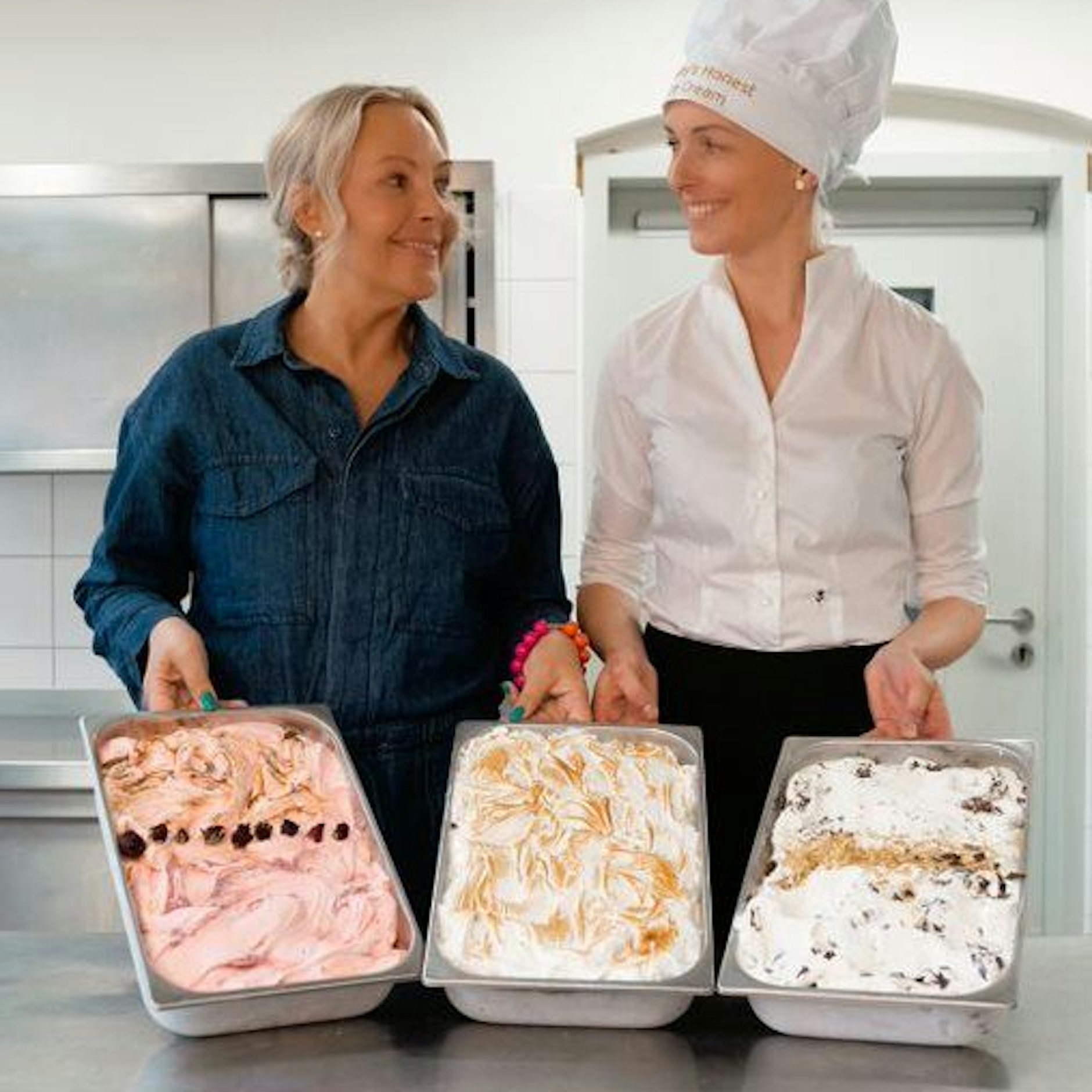 Natascha Ochsenknecht und Eismacherin Loreen Herrmann