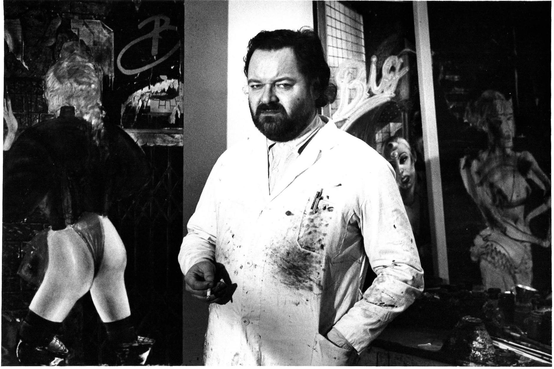 Der Maler Clemens Gröszer (1951–2014) in seinem Berliner Atelier