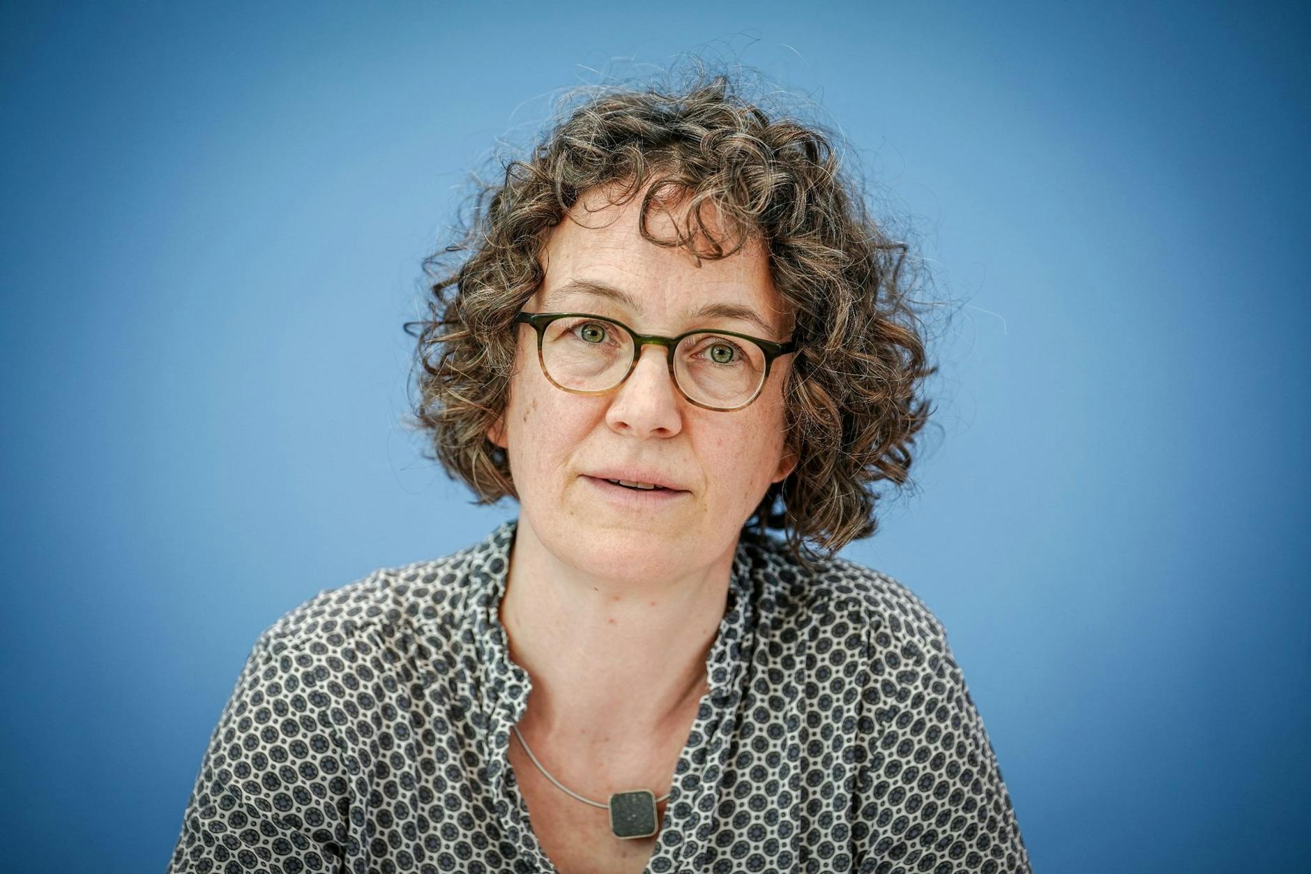 Miriam Rürup, Direktorin des Moses Mendelssohn Zentrums und Professorin für europäisch-jüdische Studien an der Universität Potsdam, gibt eine Pressekonferenz zu den Protesten an Hochschulen gegen den Krieg in Gaza.