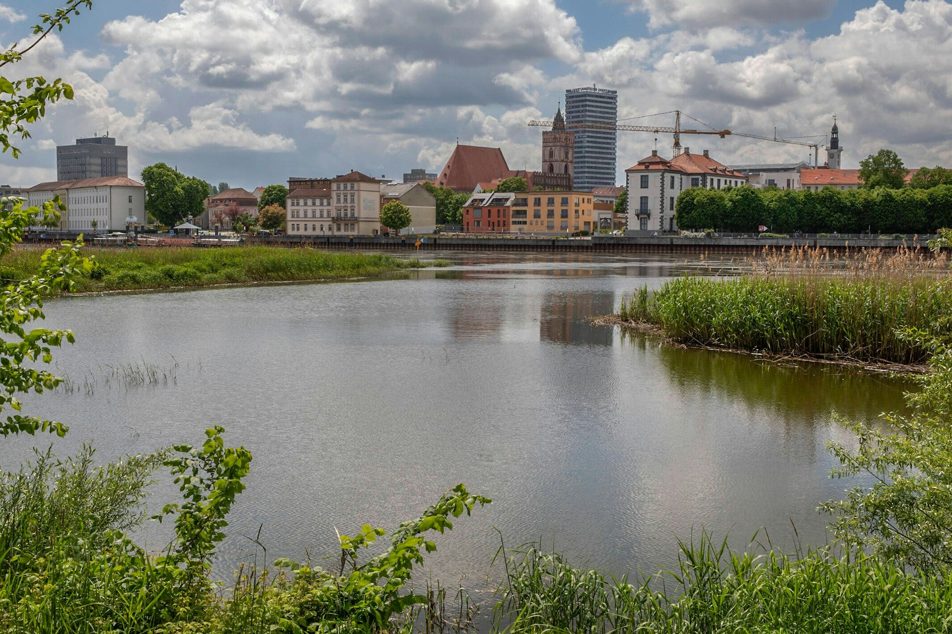 Panorama von Slubice auf Frankfurt.