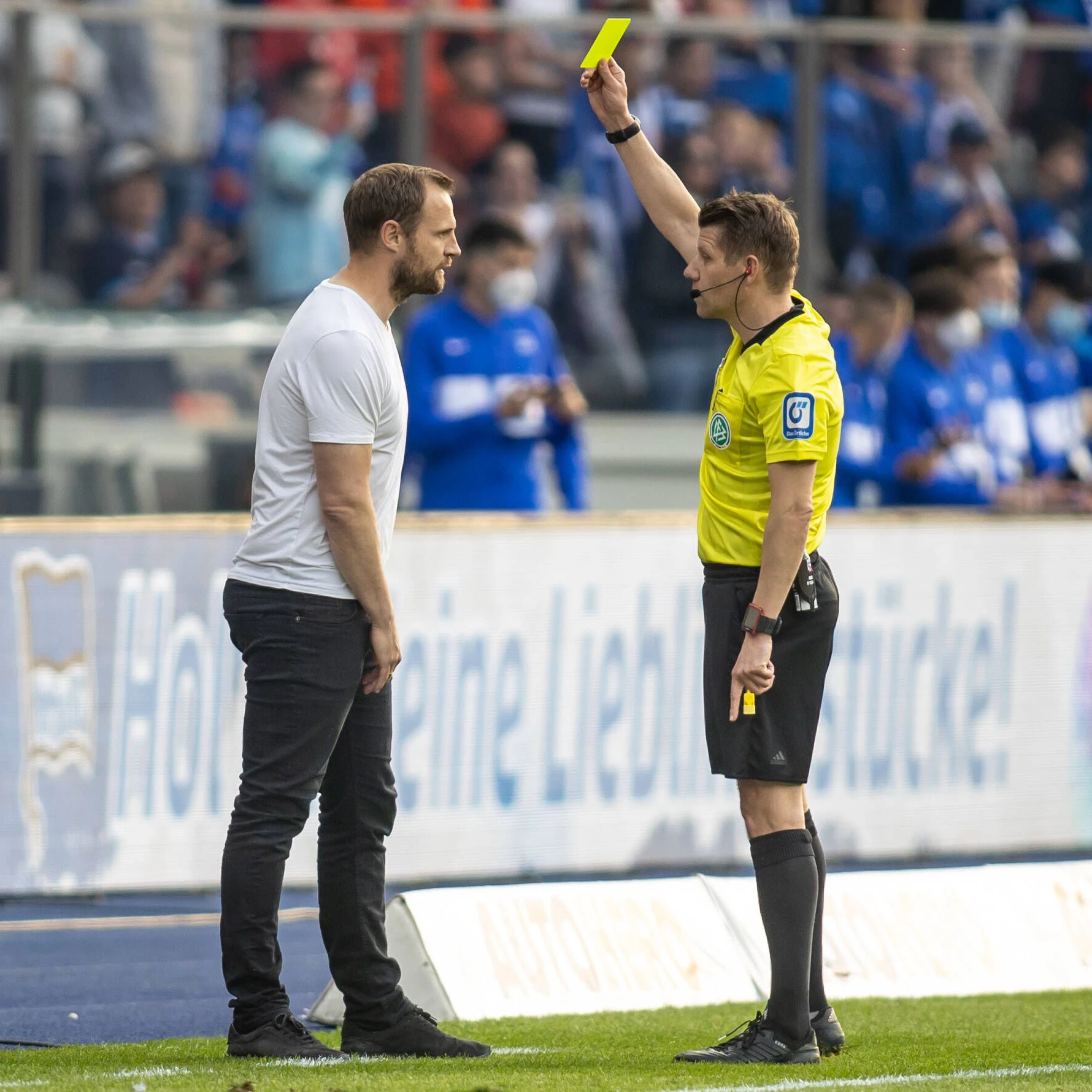 Bo Svensson sammelt als Trainer Gelbe Karten. In der Bundesliga wurde er schon zehnmal verwarnt.&nbsp;