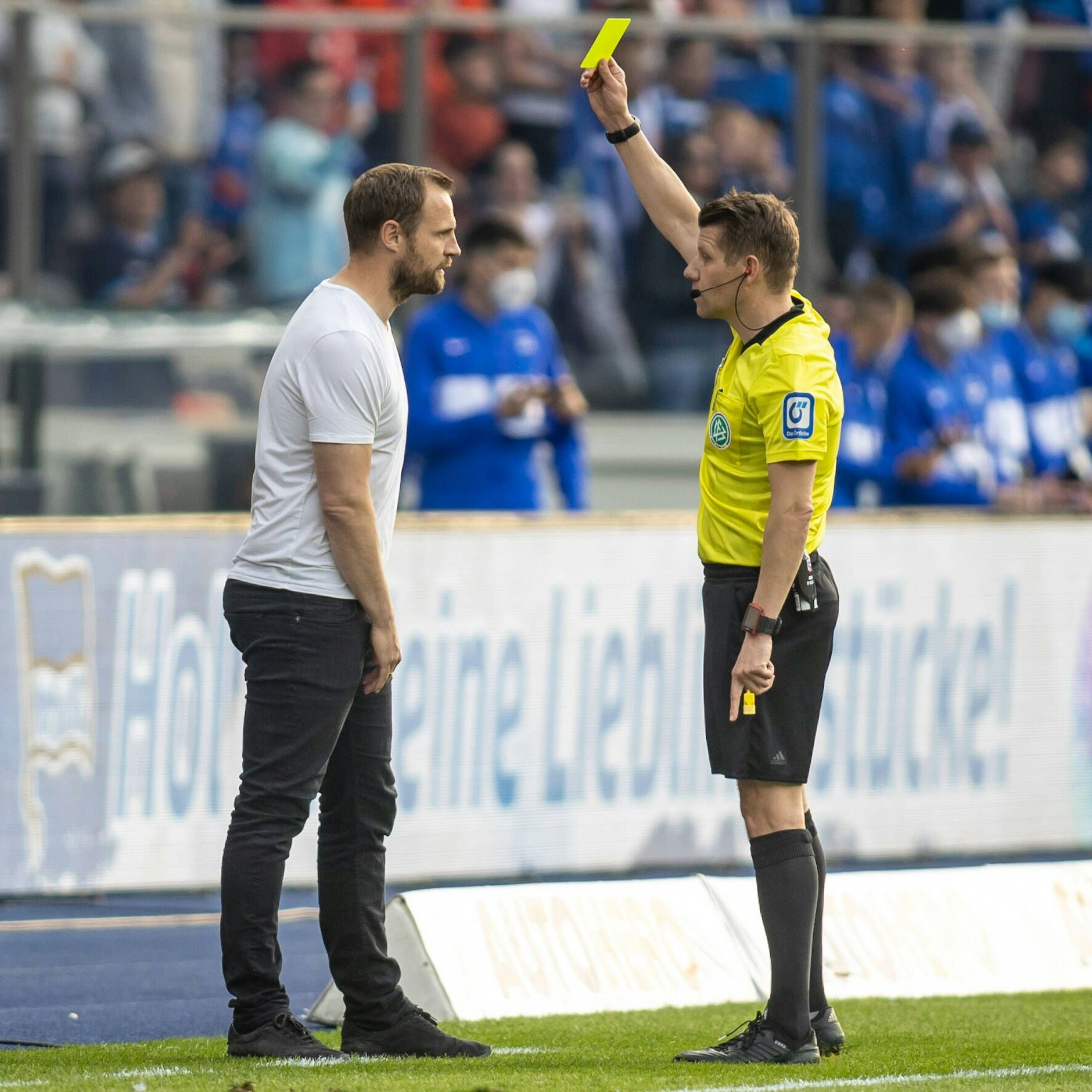 Bo Svensson sammelt als Trainer Gelbe Karten. In der Bundesliga wurde er schon zehnmal verwarnt.&nbsp;