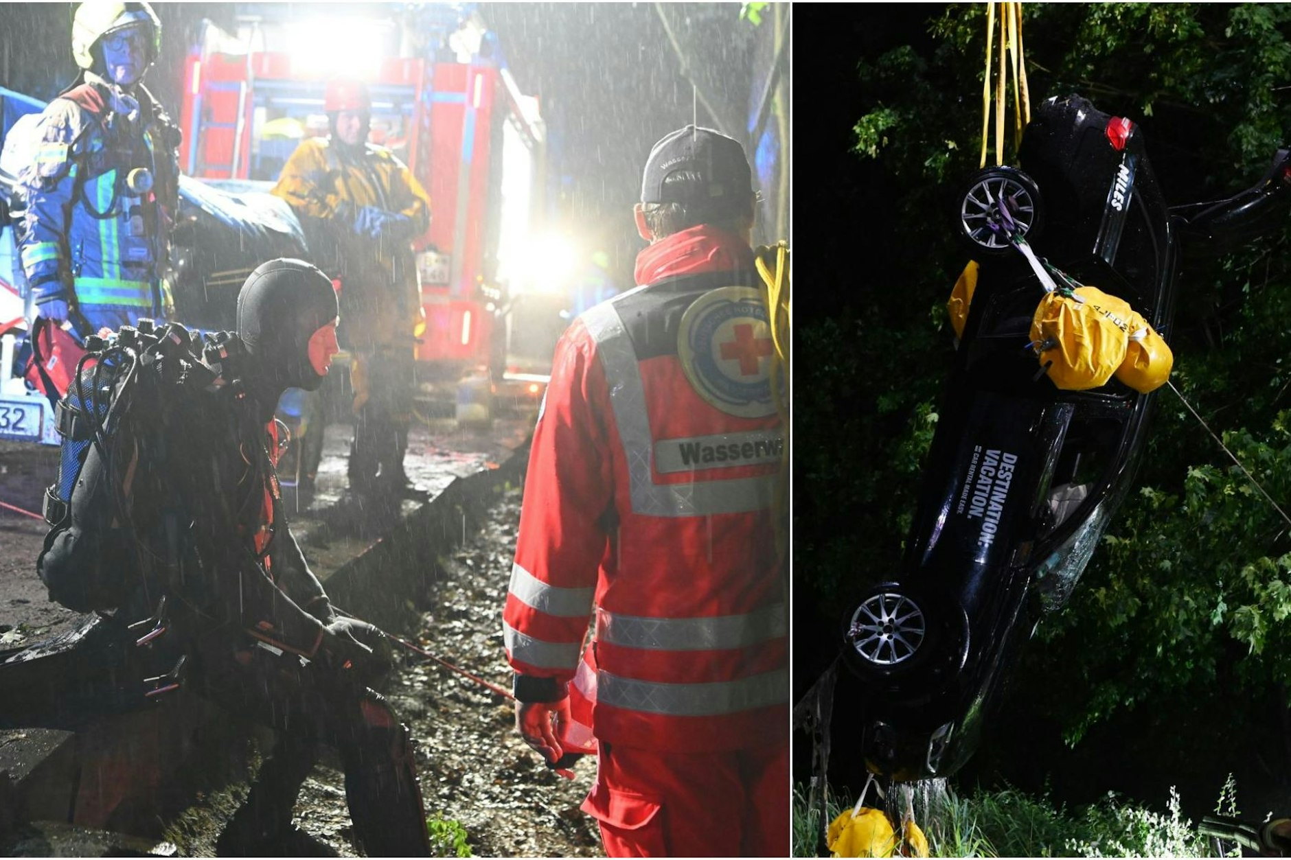 Ein Autofahrer war mit seinem Fahrzeug in den Schlachtensee gestürzt. Für ihn kam jede Hilfe zu spät.