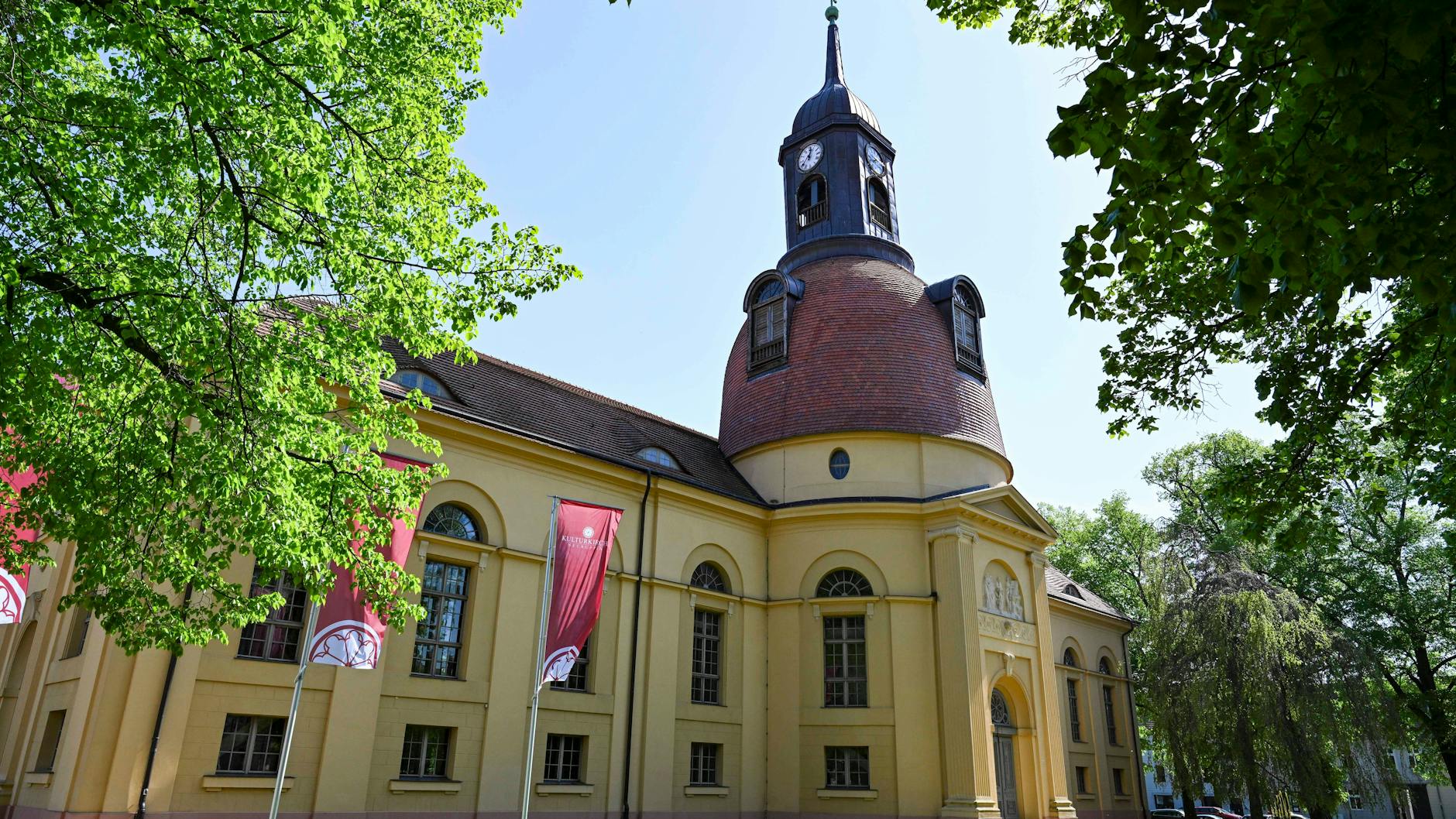 Die Kulturkirche Neuruppin im Stadtzentrum. Hier wird die große Begrüßung der kroatischen Nationalmannschaft stattfinden, die in der Stadt ihr Base-Camp während der Fußball-Europameisterschaft 2024 haben.
