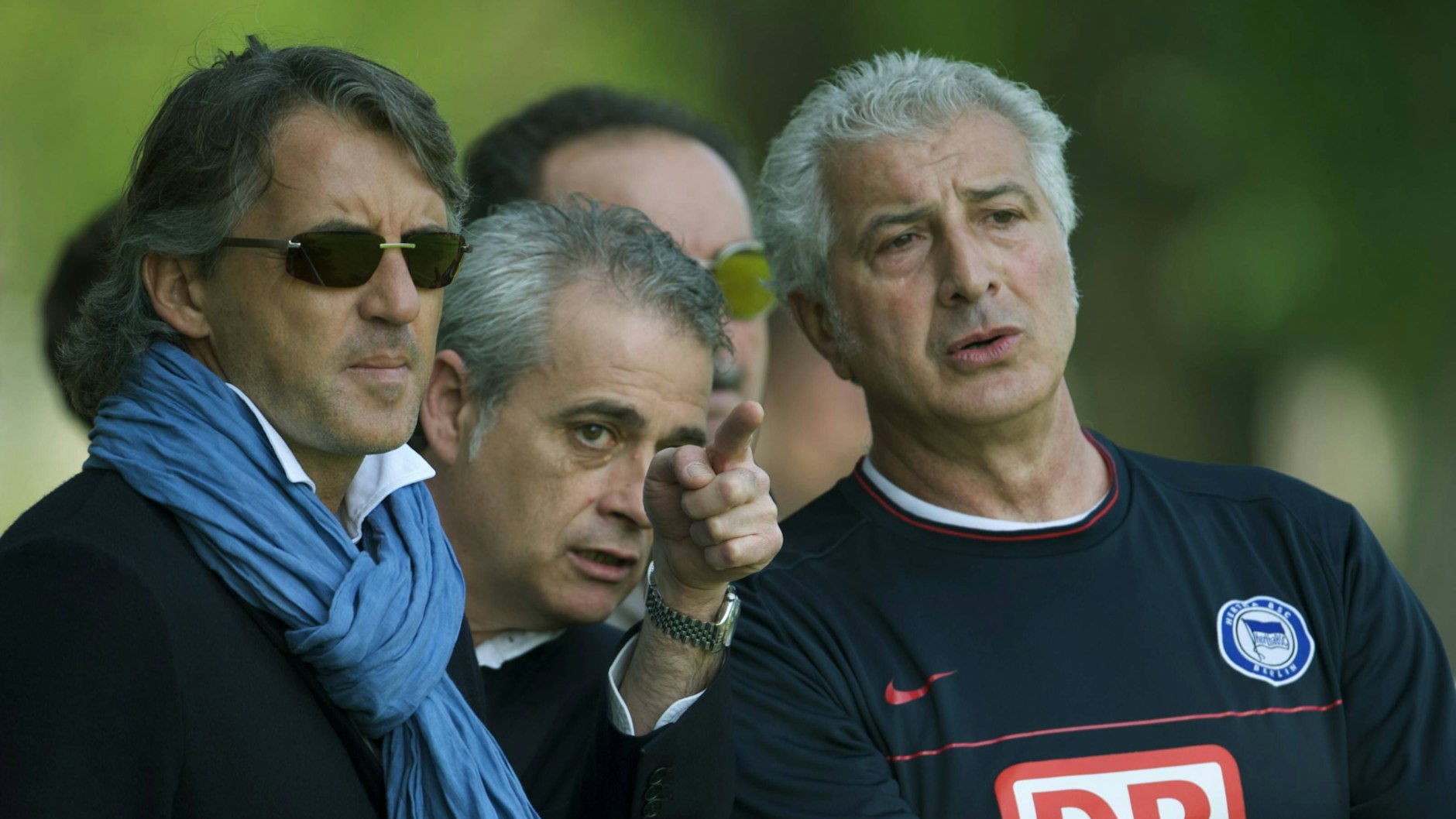 Nello Di Martino (a destra) ha ospitato la leggenda dell'allenatore italiano Roberto Mancini all'allenamento dell'Hertha Berlino nella stagione 2008/09.