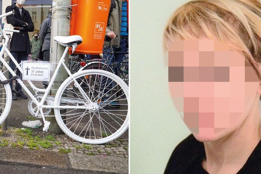 Laëtitia G. wurde auf der Frankfurter Allee in Berlin überrollt. Ein weißes Fahrrad erinnert an den Horror-Unfall.