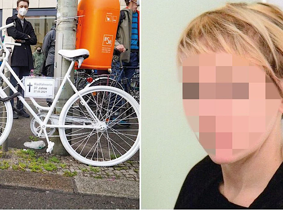 Laëtitia G. wurde auf der Frankfurter Allee in Berlin überrollt. Ein weißes Fahrrad erinnert an den Horror-Unfall.