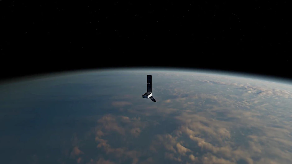 HANDOUT - Ein Satellit der Prefire-Mission (Polar Radiant Energy in the Far-InfraRed Experiment) - hier eine künstlerische Darstellung - schwebt über der Erde.  
