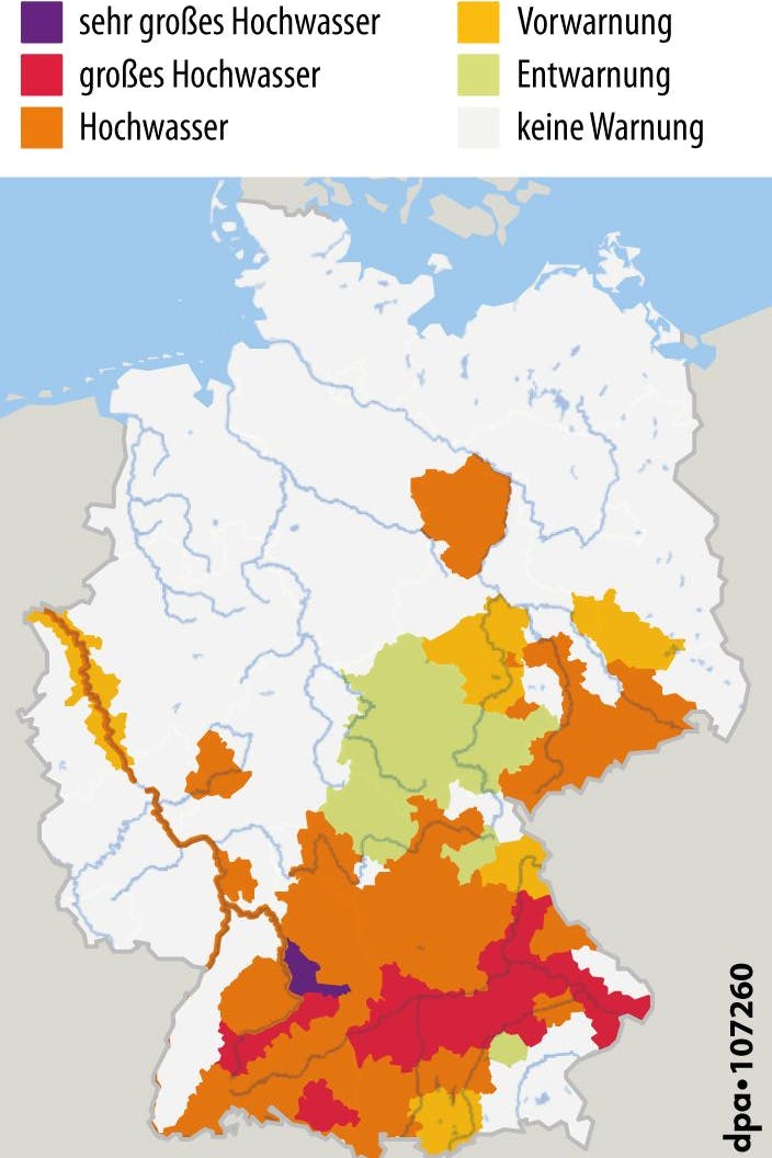 Die aktuellen Hochwasser-Warnungen